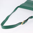 SAINT LAURENT Shoulder Bag Leather Green Gold Tone Auth 203497-11
