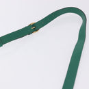 SAINT LAURENT Shoulder Bag Leather Green Gold Tone Auth 203497-12