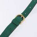 SAINT LAURENT Shoulder Bag Leather Green Gold Tone Auth 203497-13