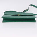 SAINT LAURENT Shoulder Bag Leather Green Gold Tone Auth 203497-14
