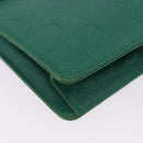 SAINT LAURENT Shoulder Bag Leather Green Gold Tone Auth 203497-15