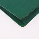 SAINT LAURENT Shoulder Bag Leather Green Gold Tone Auth 203497-17