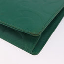 SAINT LAURENT Shoulder Bag Leather Green Gold Tone Auth 203497-18