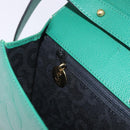 SAINT LAURENT Shoulder Bag Leather Green Gold Tone Auth 203497-28