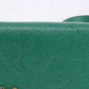 SAINT LAURENT Shoulder Bag Leather Green Gold Tone Auth 203497-3