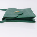 SAINT LAURENT Shoulder Bag Leather Green Gold Tone Auth 203497-9