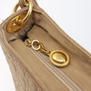 Christian Dior Canage Shoulder Bag Canvas Beige Gold Auth 203499-15