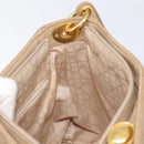 Christian Dior Canage Shoulder Bag Canvas Beige Gold Auth 203499-19
