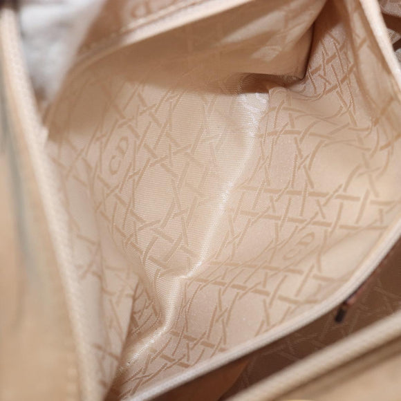 Christian Dior Canage Shoulder Bag Canvas Beige Gold Auth 203499