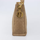 Christian Dior Canage Shoulder Bag Canvas Beige Gold Auth 203499-5