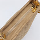 Christian Dior Canage Shoulder Bag Canvas Beige Gold Auth 203499-6