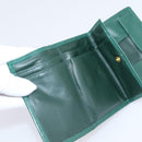 Rolex Wallet Leather Green Gold Auth 203513-21