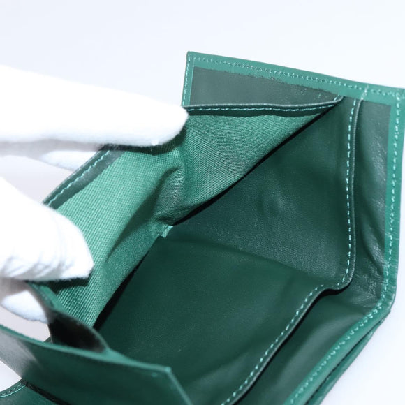 Rolex Wallet Leather Green Gold Auth 203513