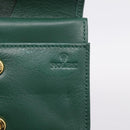 Rolex Wallet Leather Green Gold Auth 203513-11