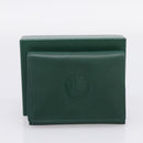 Rolex Wallet Leather Green Gold Auth 203513-12