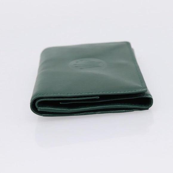 Rolex Wallet Leather Green Gold Auth 203513