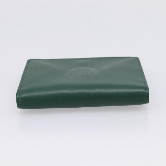 Rolex Wallet Leather Green Gold Auth 203513