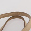 Salvatore Ferragamo Gancini Hand Bag Leather 2way Beige Gold Auth 203581-13