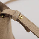 Salvatore Ferragamo Gancini Hand Bag Leather 2way Beige Gold Auth 203581-18