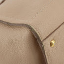 Salvatore Ferragamo Gancini Hand Bag Leather 2way Beige Gold Auth 203581-20