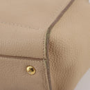 Salvatore Ferragamo Gancini Hand Bag Leather 2way Beige Gold Auth 203581-21