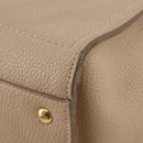 Salvatore Ferragamo Gancini Hand Bag Leather 2way Beige Gold Auth 203581-23