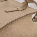 Salvatore Ferragamo Gancini Hand Bag Leather 2way Beige Gold Auth 203581-24