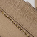 Salvatore Ferragamo Gancini Hand Bag Leather 2way Beige Gold Auth 203581-27