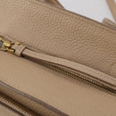 Salvatore Ferragamo Gancini Hand Bag Leather 2way Beige Gold Auth 203581-28