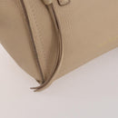 Salvatore Ferragamo Gancini Hand Bag Leather 2way Beige Gold Auth 203581-29