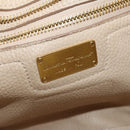 Salvatore Ferragamo Gancini Hand Bag Leather 2way Beige Gold Auth 203581-31