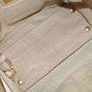 Salvatore Ferragamo Gancini Hand Bag Leather 2way Beige Gold Auth 203581-32