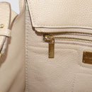 Salvatore Ferragamo Gancini Hand Bag Leather 2way Beige Gold Auth 203581-36