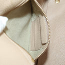 Salvatore Ferragamo Gancini Hand Bag Leather 2way Beige Gold Auth 203581-37