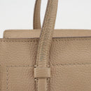 Salvatore Ferragamo Gancini Hand Bag Leather 2way Beige Gold Auth 203581-5