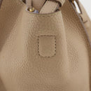 Salvatore Ferragamo Gancini Hand Bag Leather 2way Beige Gold Auth 203581-9