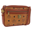 MCM Vicetos Shoulder Bag PVC Leather Brown Gold Tone Auth 203589-1