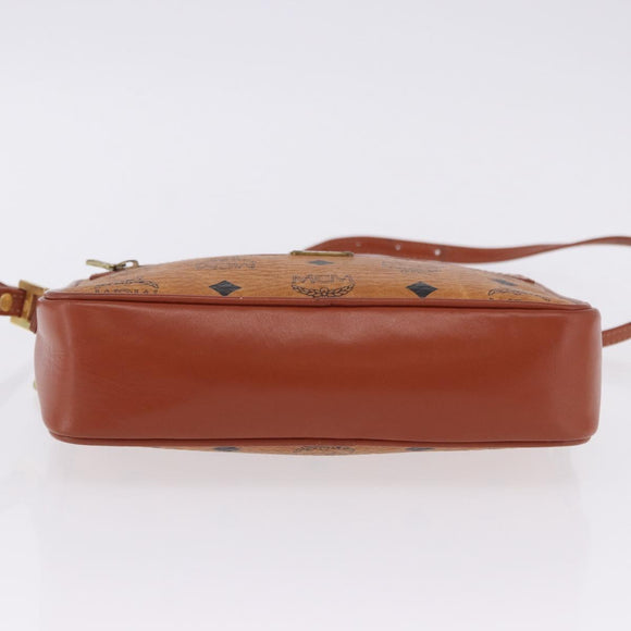MCM Vicetos Shoulder Bag PVC Leather Brown Gold Tone Auth 203589