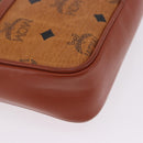 MCM Vicetos Shoulder Bag PVC Leather Brown Gold Tone Auth 203589-12