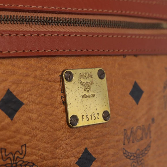 MCM Vicetos Shoulder Bag PVC Leather Brown Gold Tone Auth 203589