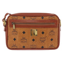 MCM Vicetos Shoulder Bag PVC Leather Brown Gold Tone Auth 203589-2
