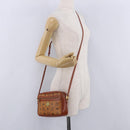 MCM Vicetos Shoulder Bag PVC Leather Brown Gold Tone Auth 203589-25
