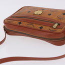 MCM Vicetos Shoulder Bag PVC Leather Brown Gold Tone Auth 203589-6
