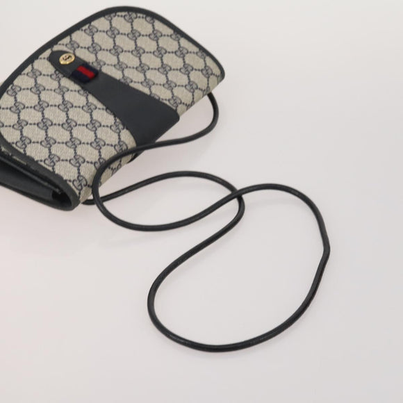 GUCCI GG Supreme Sherry Line Bag PVC Suede 3 Set Beige Black Navy Auth 203591