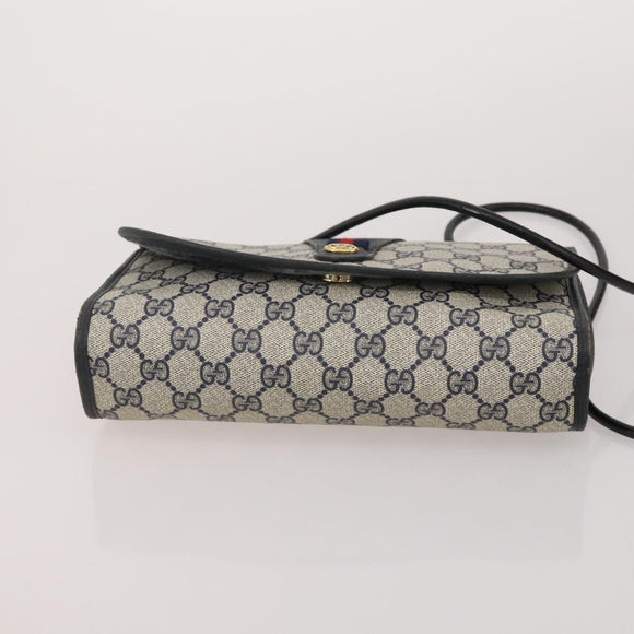 GUCCI GG Supreme Sherry Line Bag PVC Suede 3 Set Beige Black Navy Auth 203591