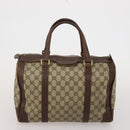GUCCI GG Supreme Sherry Line Bag PVC Suede 3 Set Beige Black Navy Auth 203591-16