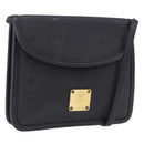 MCM Vicetos Shoulder Bag PVC Leather Black Gold Tone Auth 203593-1