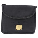 MCM Vicetos Shoulder Bag PVC Leather Black Gold Tone Auth 203593-13
