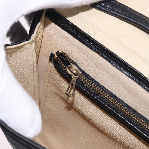 MCM Vicetos Shoulder Bag PVC Leather Black Gold Tone Auth 203593