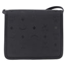 MCM Vicetos Shoulder Bag PVC Leather Black Gold Tone Auth 203593-2